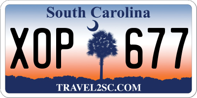SC license plate XOP677