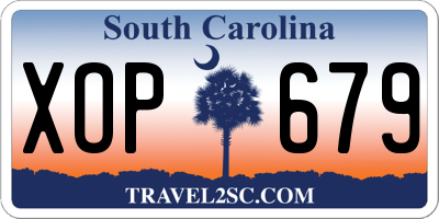 SC license plate XOP679
