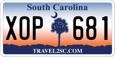 SC license plate XOP681