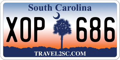 SC license plate XOP686