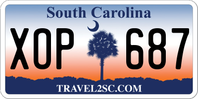 SC license plate XOP687