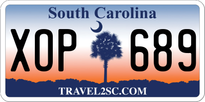 SC license plate XOP689