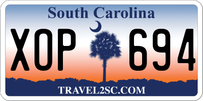 SC license plate XOP694