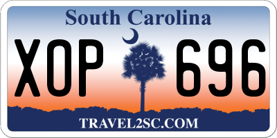 SC license plate XOP696