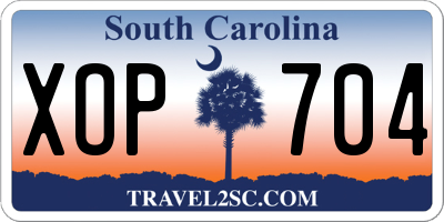 SC license plate XOP704