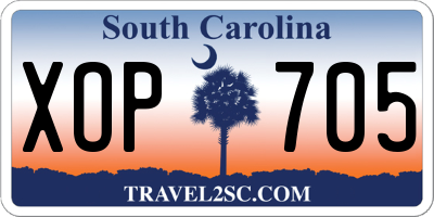 SC license plate XOP705