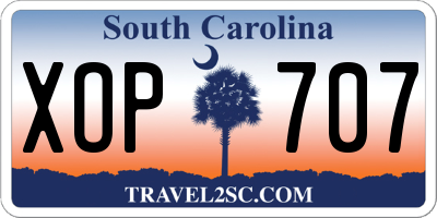 SC license plate XOP707