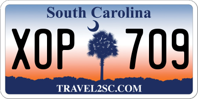 SC license plate XOP709