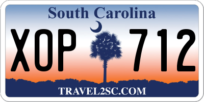 SC license plate XOP712