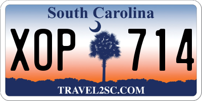 SC license plate XOP714