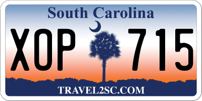 SC license plate XOP715