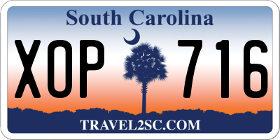 SC license plate XOP716