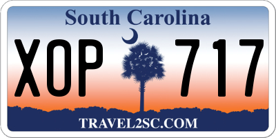 SC license plate XOP717