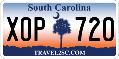 SC license plate XOP720