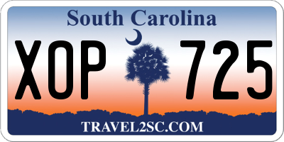 SC license plate XOP725
