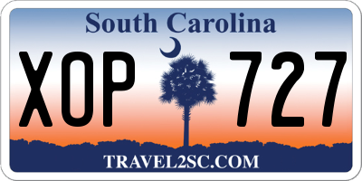 SC license plate XOP727