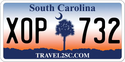 SC license plate XOP732
