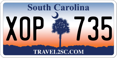 SC license plate XOP735