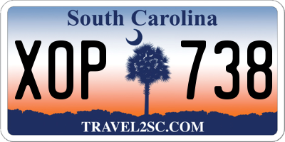 SC license plate XOP738