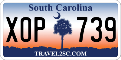SC license plate XOP739