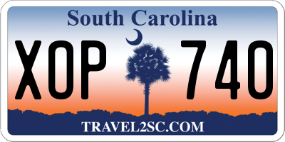 SC license plate XOP740
