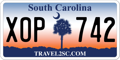 SC license plate XOP742