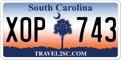 SC license plate XOP743