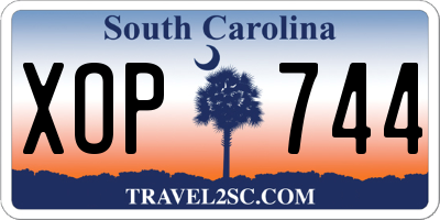 SC license plate XOP744