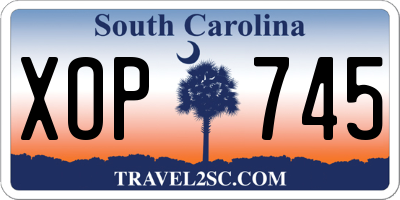 SC license plate XOP745