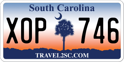 SC license plate XOP746
