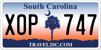 SC license plate XOP747