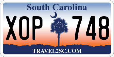SC license plate XOP748