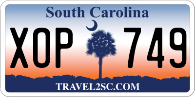 SC license plate XOP749