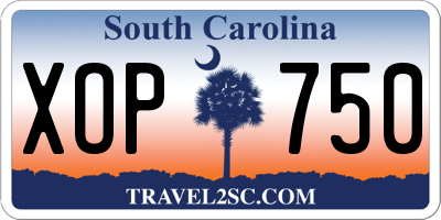 SC license plate XOP750