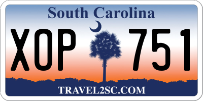 SC license plate XOP751