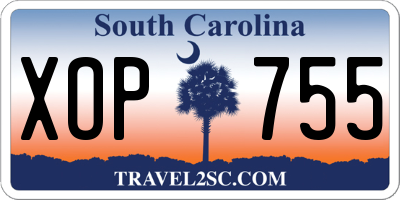 SC license plate XOP755