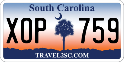 SC license plate XOP759