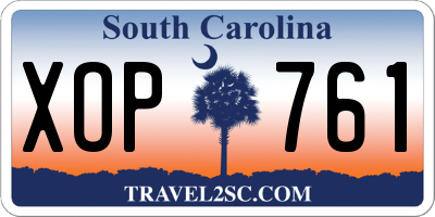 SC license plate XOP761