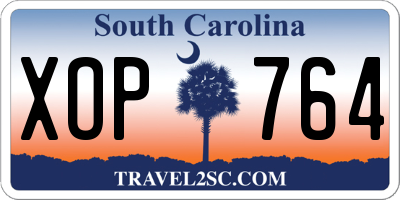 SC license plate XOP764
