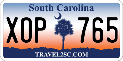 SC license plate XOP765