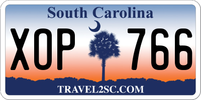 SC license plate XOP766