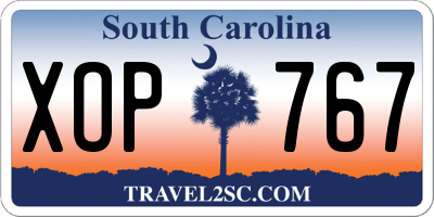 SC license plate XOP767