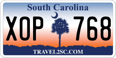 SC license plate XOP768