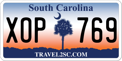 SC license plate XOP769