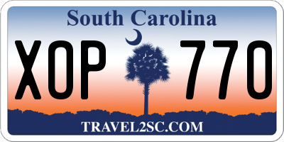 SC license plate XOP770