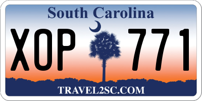 SC license plate XOP771