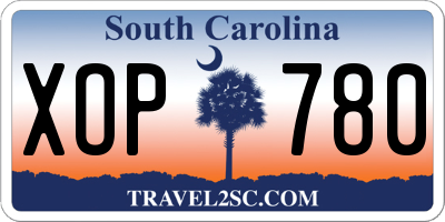 SC license plate XOP780