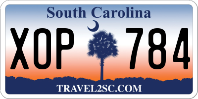 SC license plate XOP784