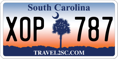 SC license plate XOP787