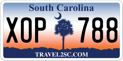 SC license plate XOP788